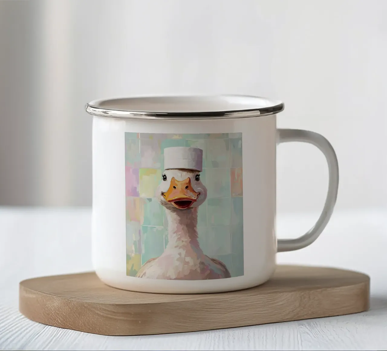 Oca con cappello di carta igienica tazza in smalto da JoyWalkerShop