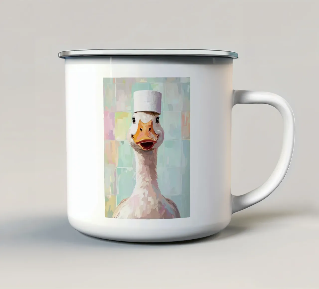 Oca con cappello di carta igienica tazza in smalto da JoyWalkerShop