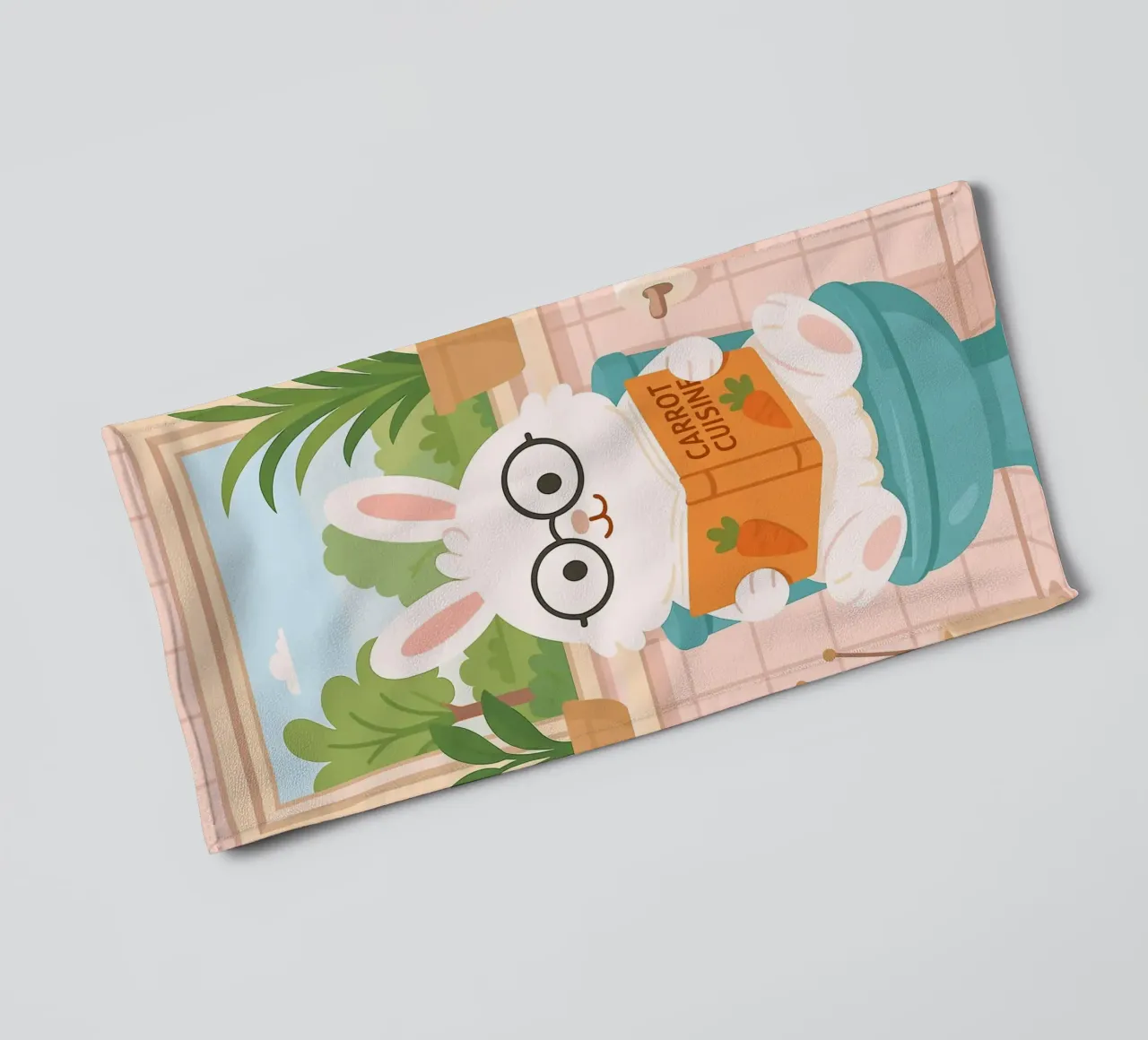 Rabbit Reading on Toilet towel by JoyWalkerShop