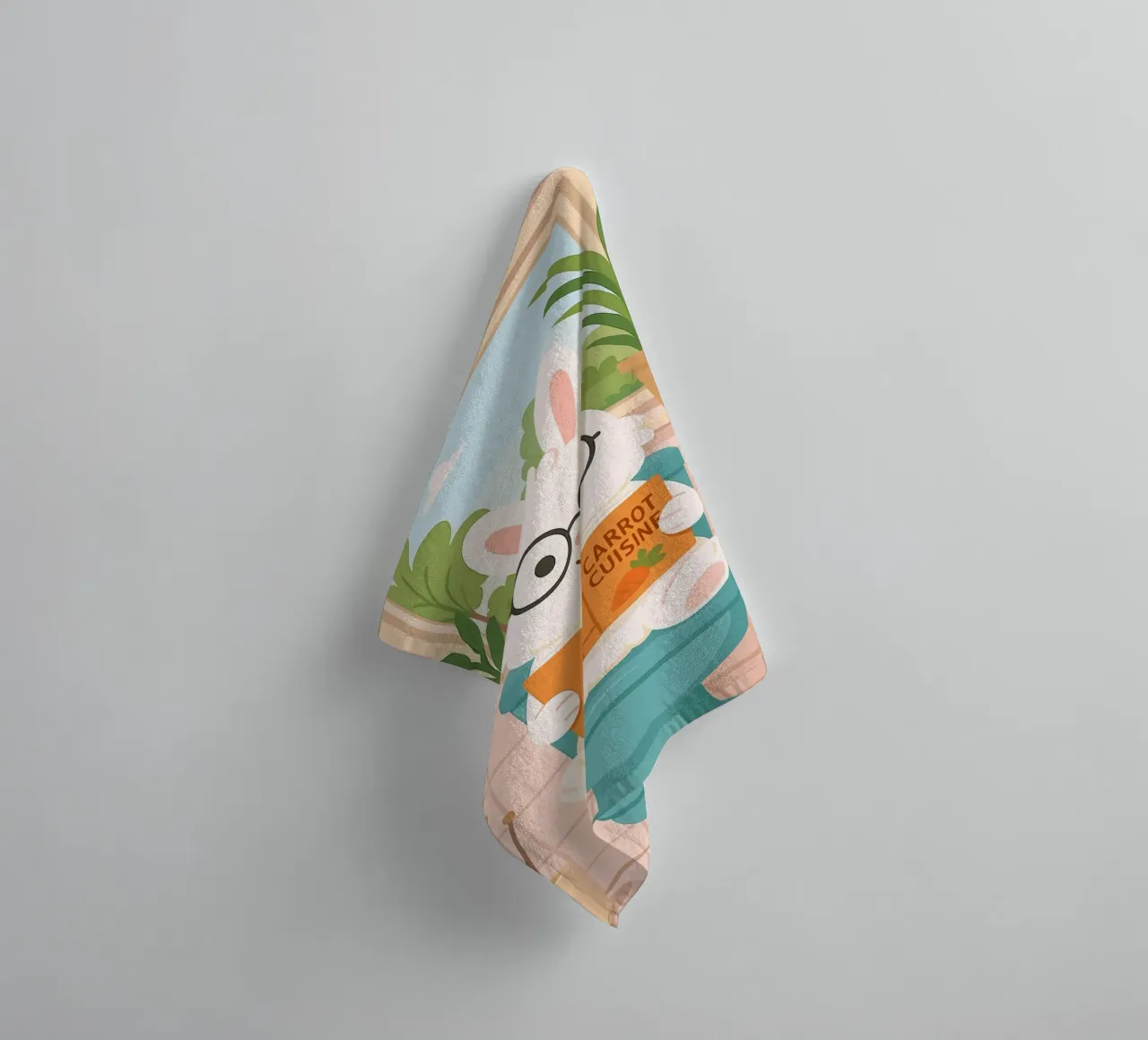 Rabbit Reading on Toilet towel by JoyWalkerShop