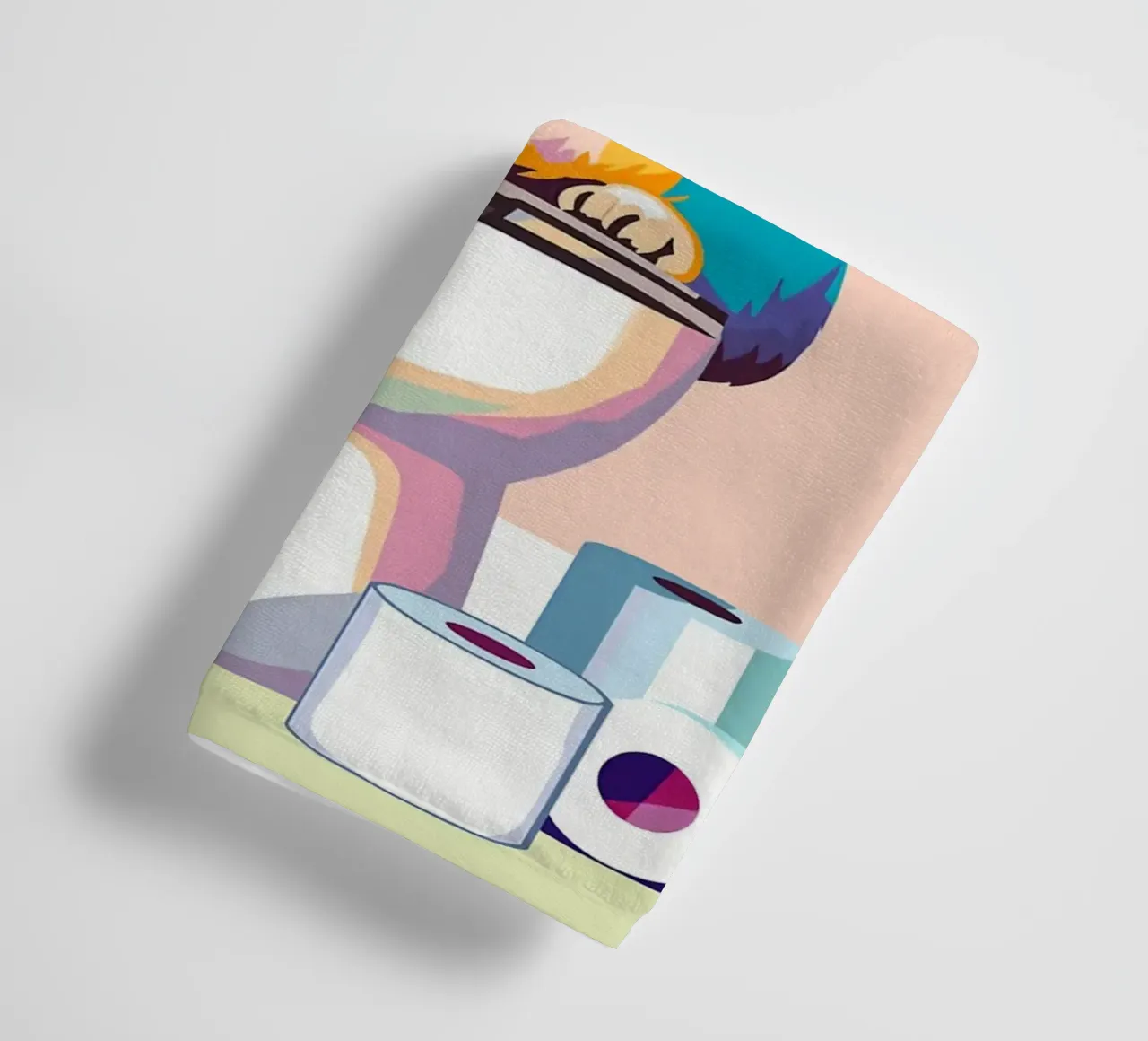 Gatto colorato sul water con carta asciugamano da bagno da JoyWalkerShop