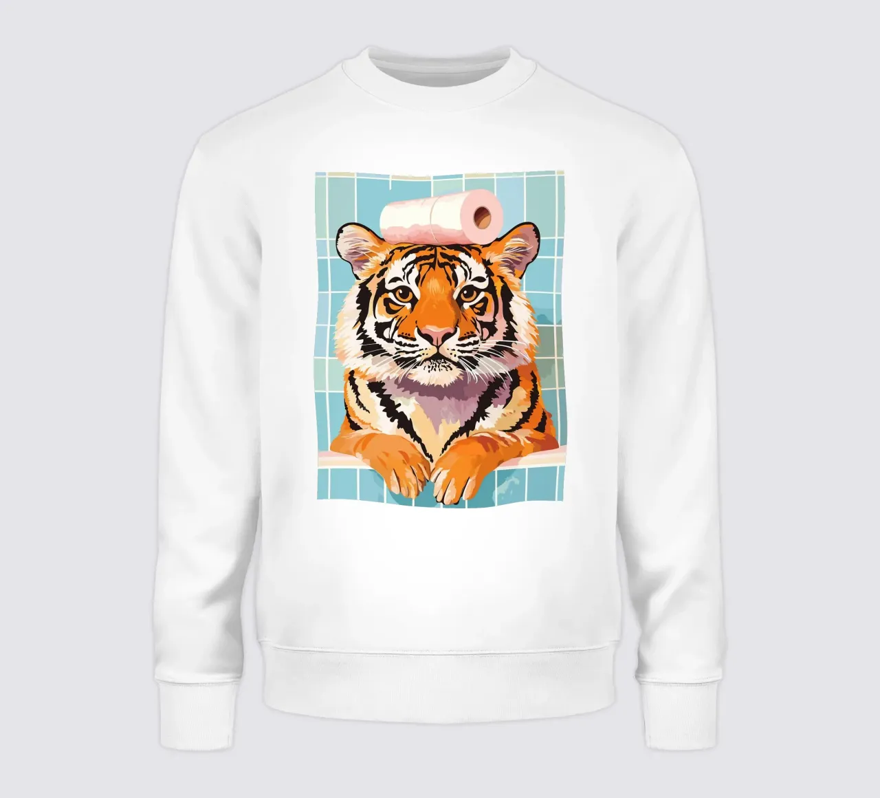 Tigre con carta igienica in testa felpa da JoyWalkerShop