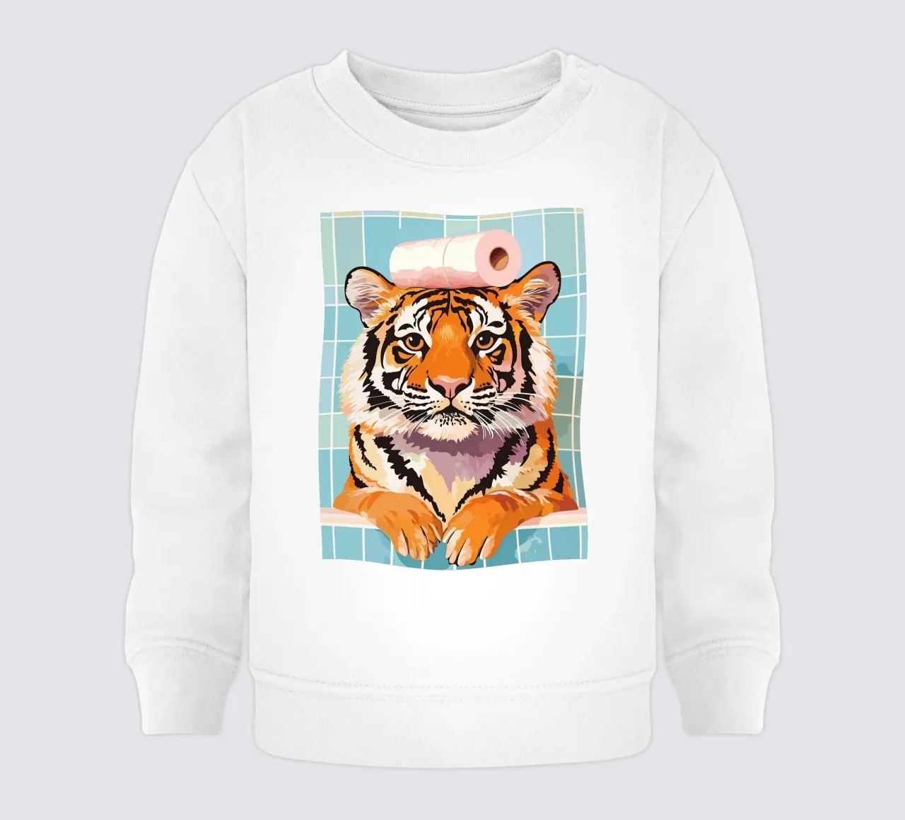 Tigre con carta igienica in testa felpa neonato da JoyWalkerShop