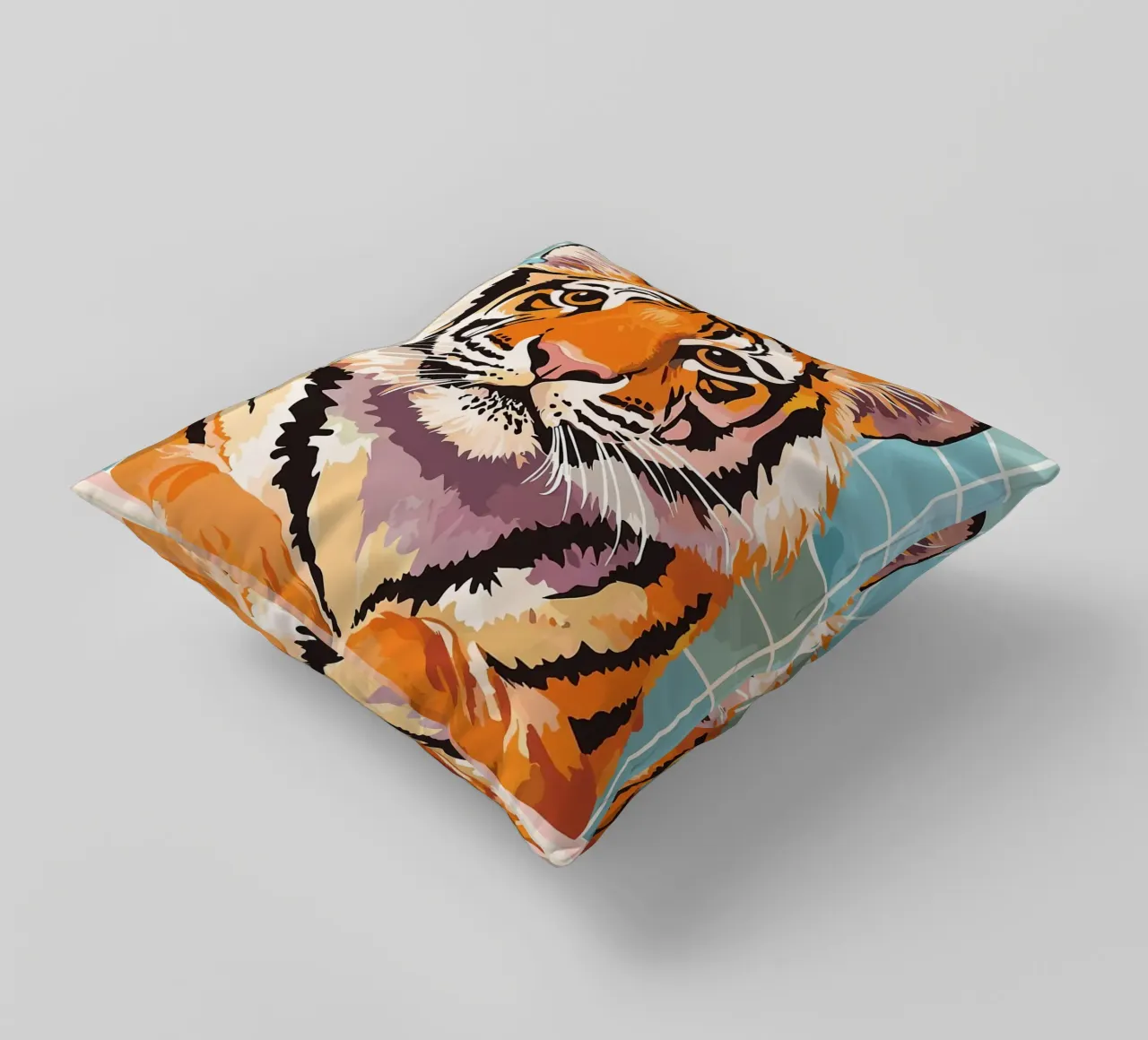 Tigre con carta igienica in testa cuscino da JoyWalkerShop