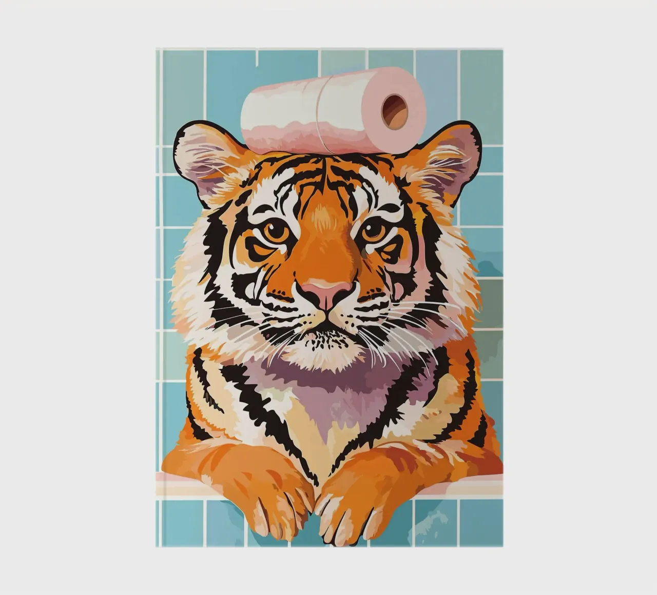 Tigre con carta igienica in testa diario da JoyWalkerShop