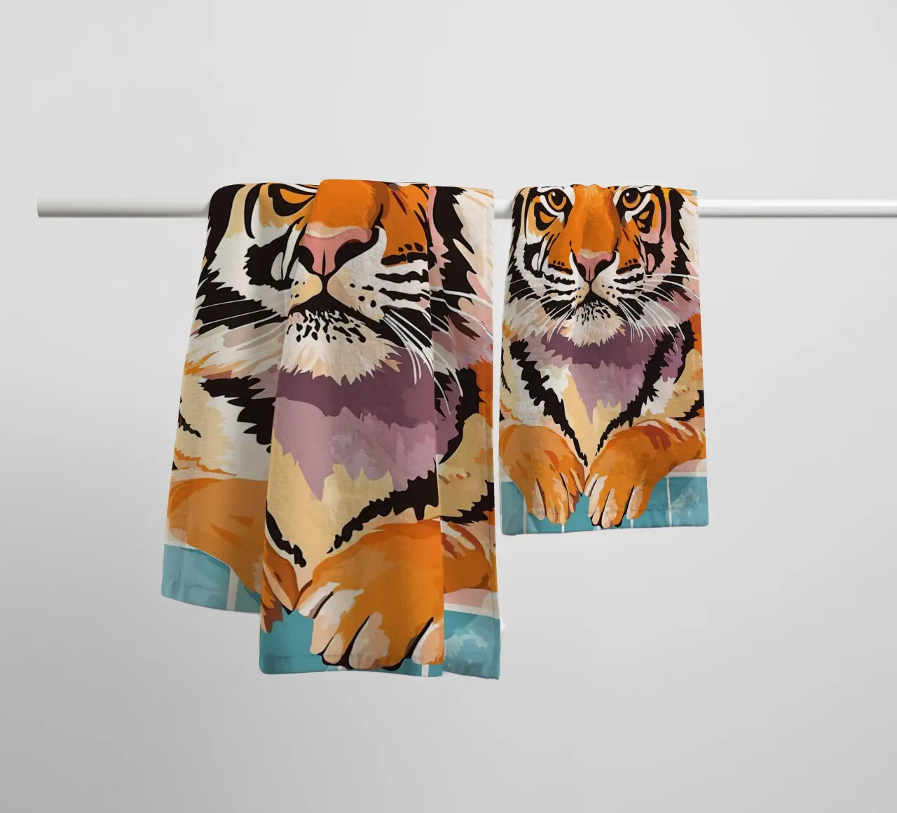 Tigre con carta igienica in testa asciugamano da bagno da JoyWalkerShop