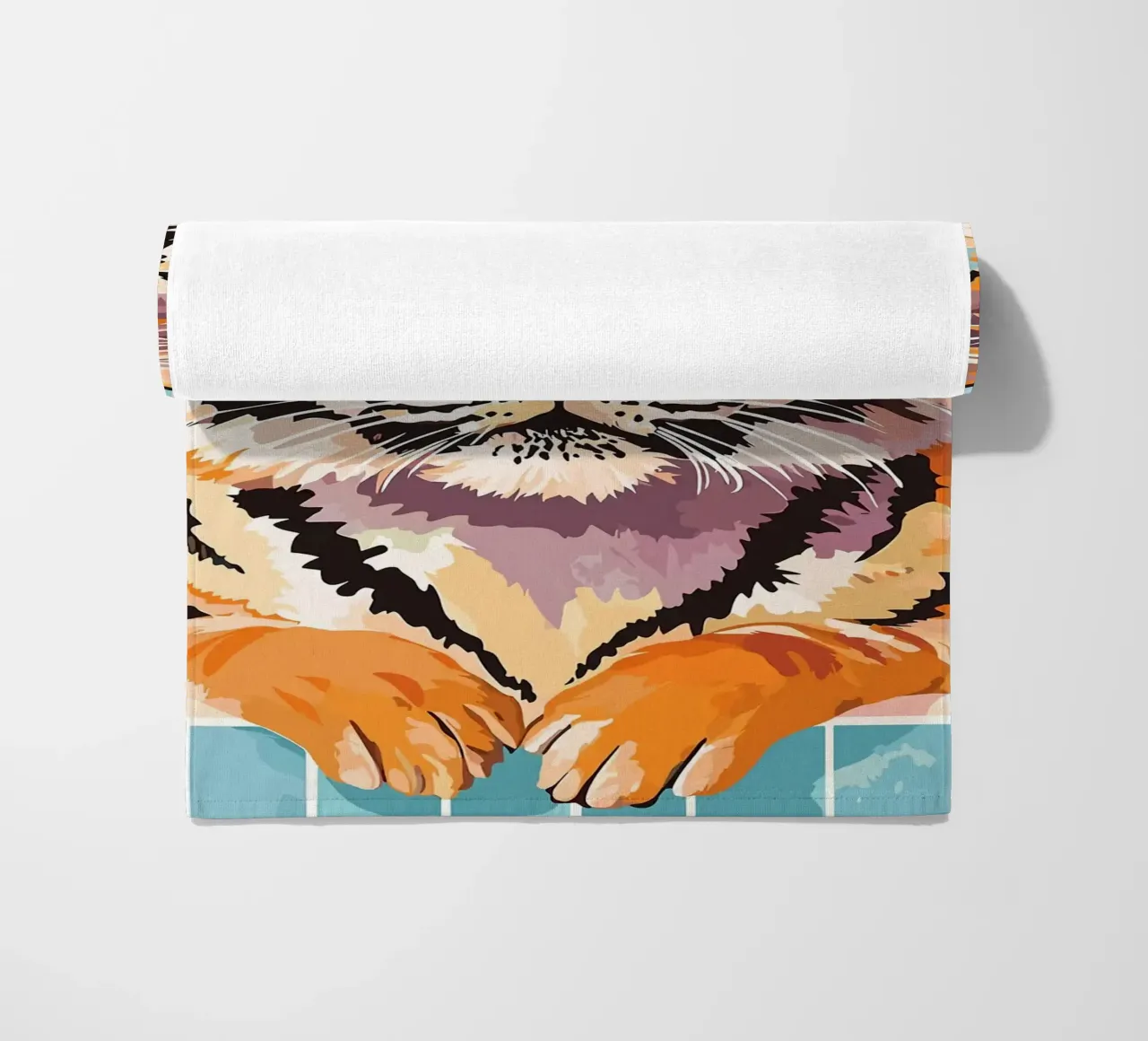 Tigre con carta igienica in testa telo mare da JoyWalkerShop