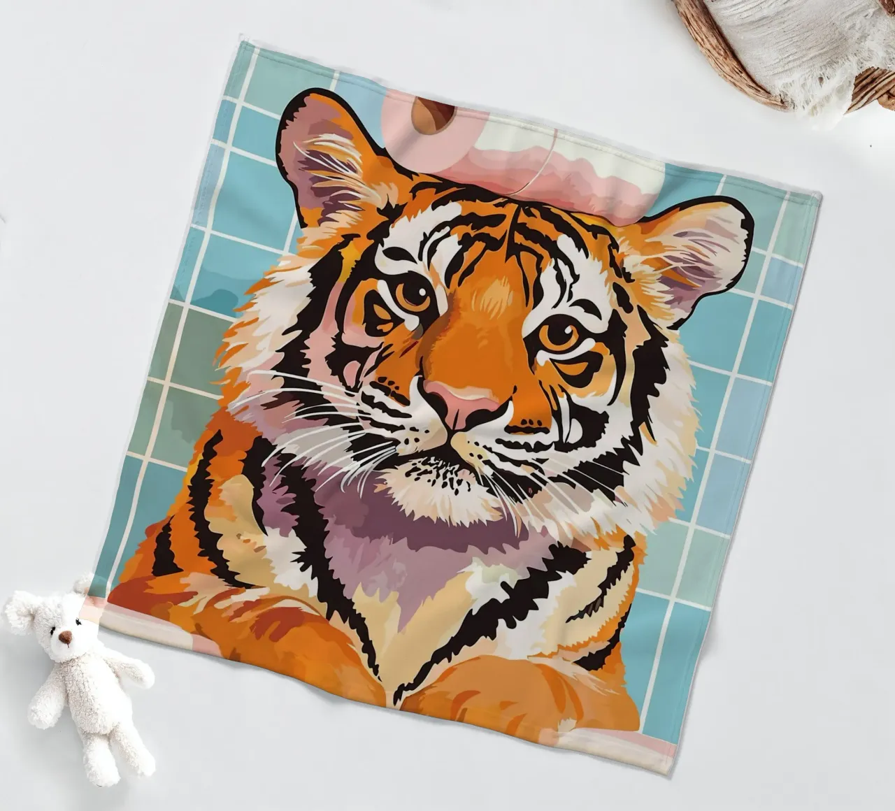 Tigre con carta igienica in testa coperta in pile da JoyWalkerShop