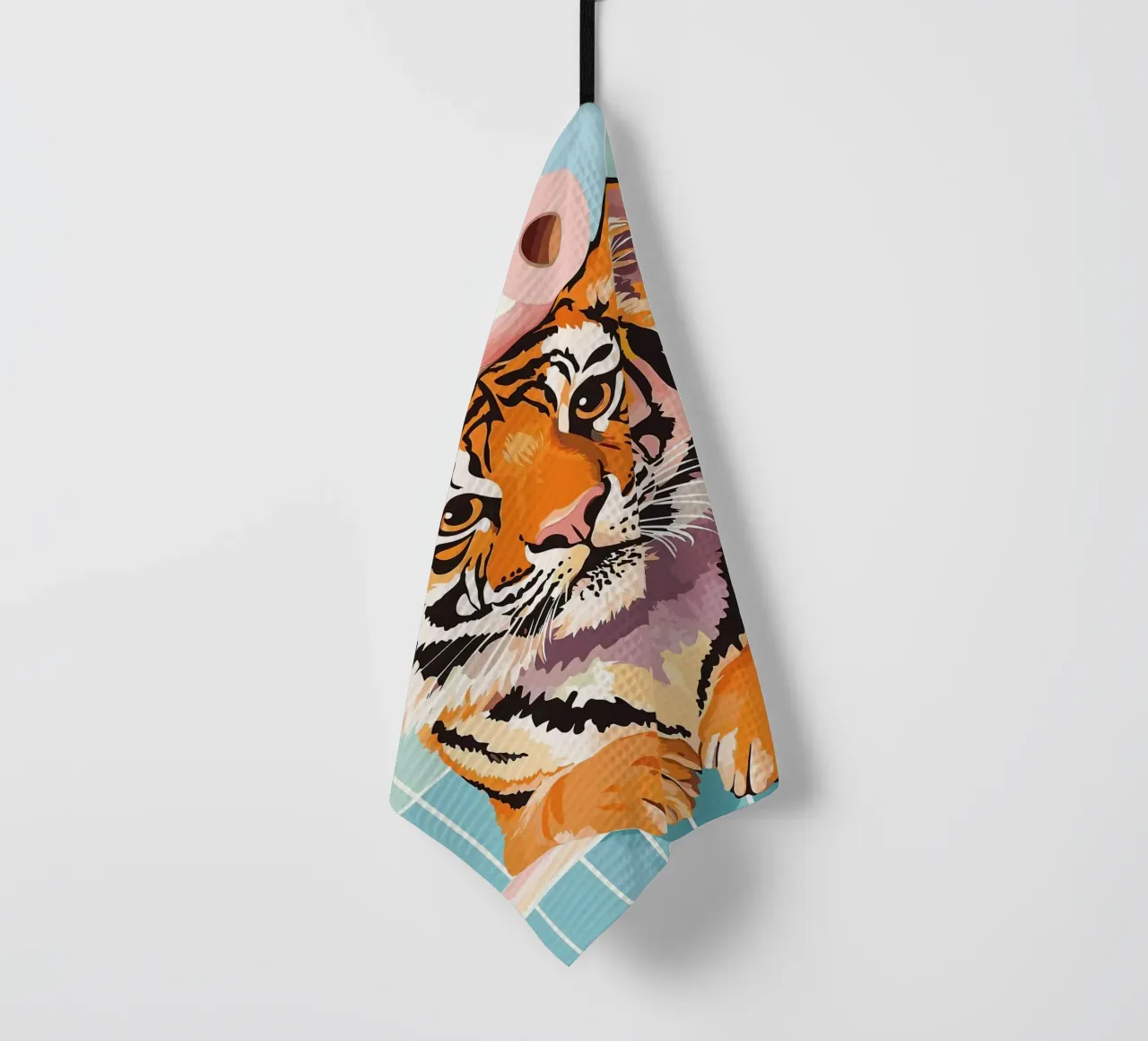 Tigre con carta igienica in testa canovaccio da cucina da JoyWalkerShop