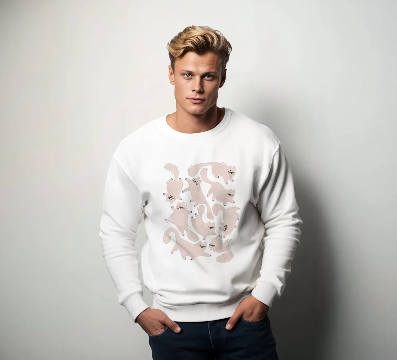 Tumbling Cats - Gattini neri e color crema felpa da showmemars