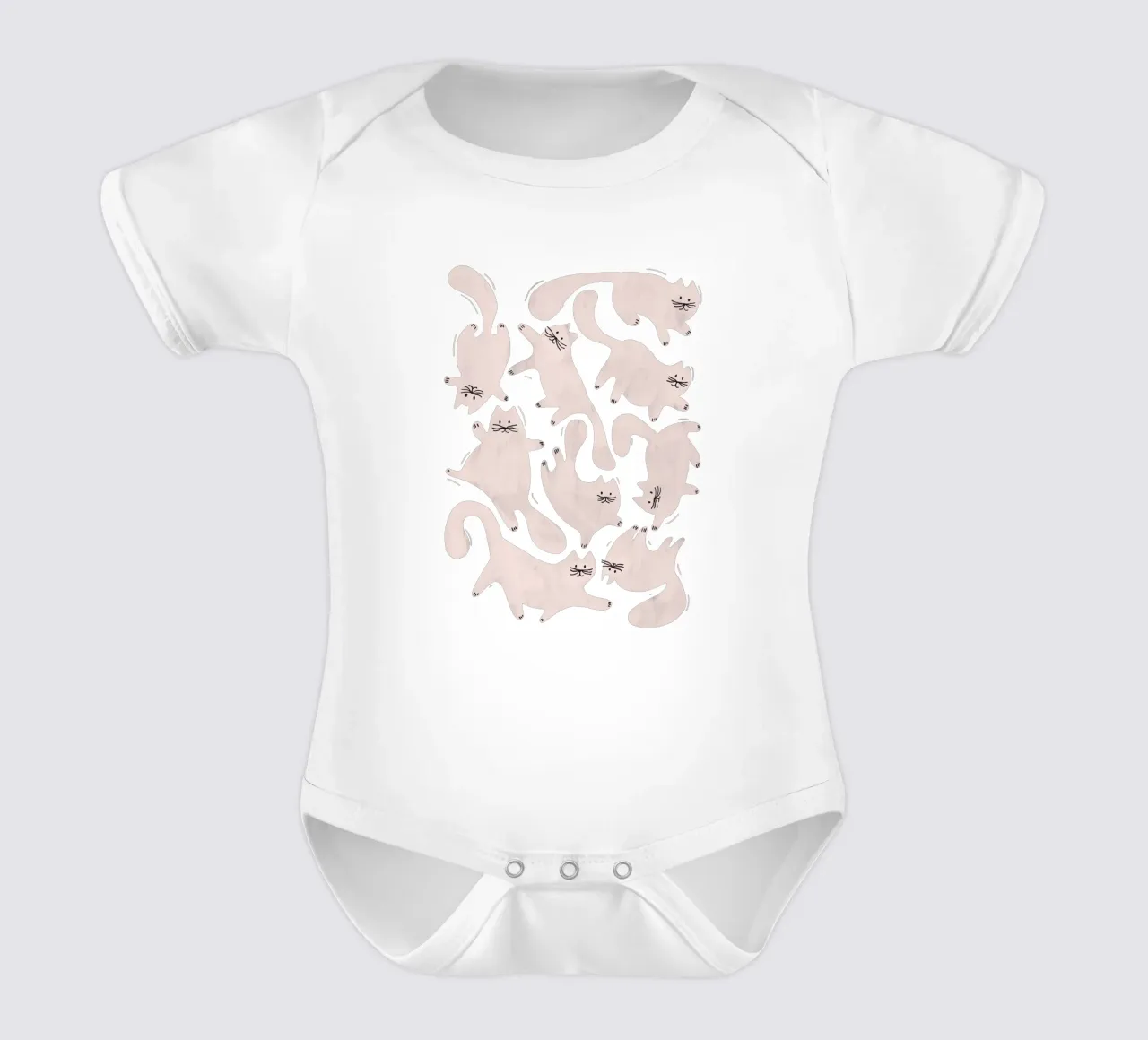 Tumbling Cats - Gattini neri e color crema body neonato maniche corte da showmemars