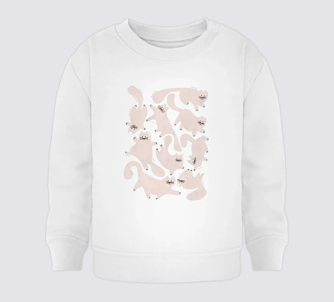 Tumbling Cats - Gattini neri e color crema felpa neonato da showmemars