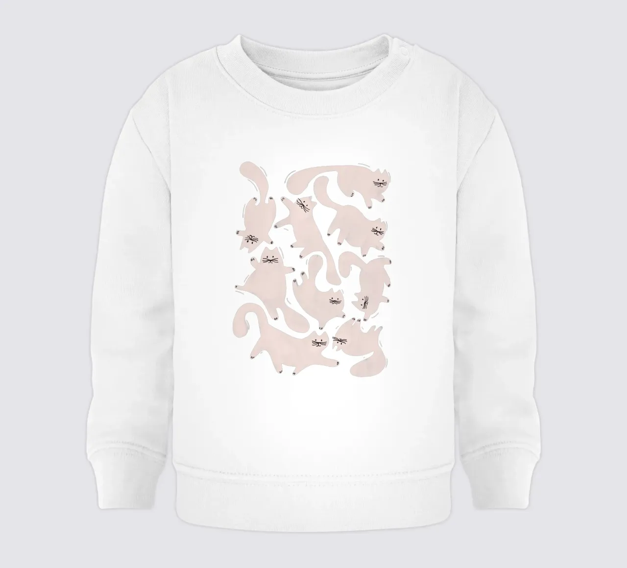 Tumbling Cats - Gattini neri e color crema felpa neonato da showmemars