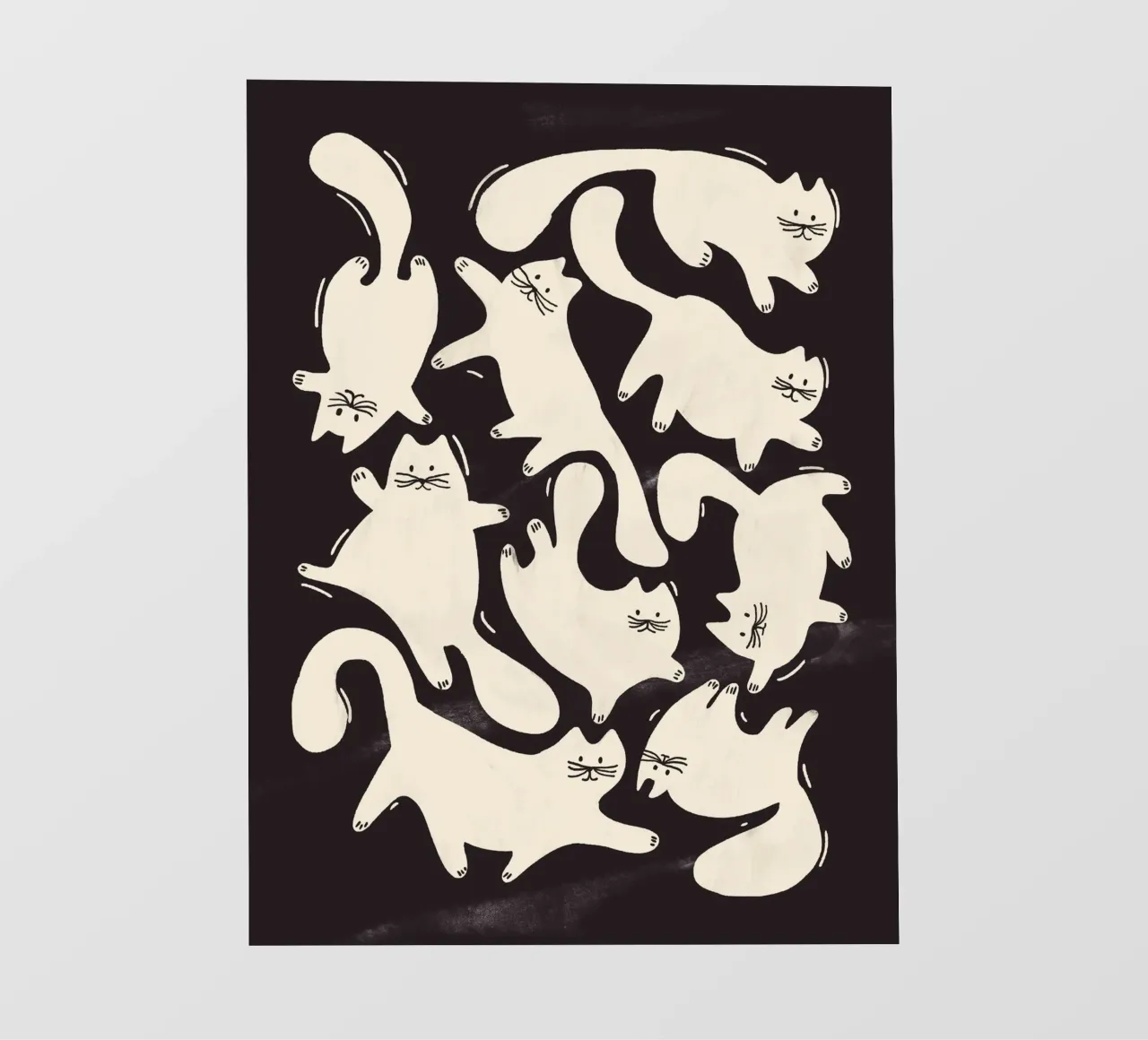 Tumbling Cats - Gattini neri e color crema pellicola backlit da showmemars