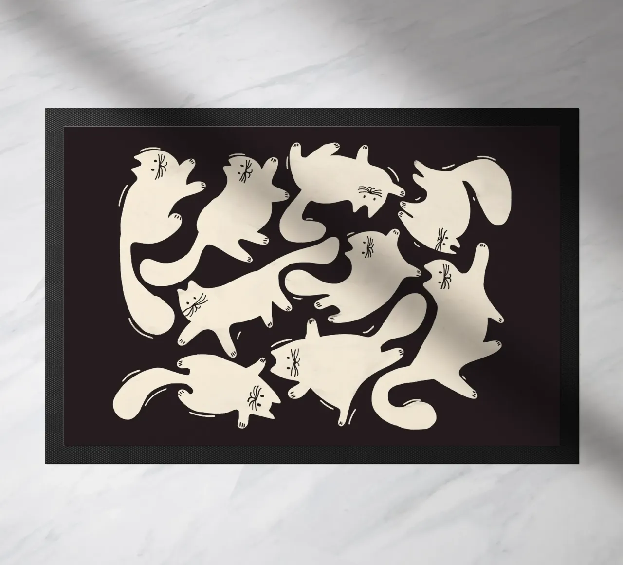 Tumbling Cats - Gattini neri e color crema zerbino da showmemars