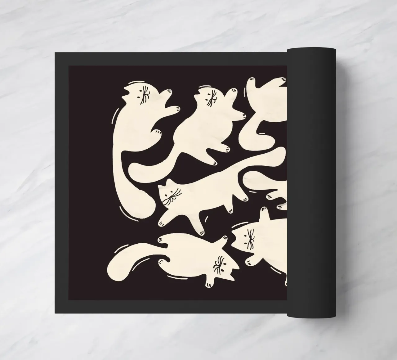 Tumbling Cats - Gattini neri e color crema zerbino da showmemars