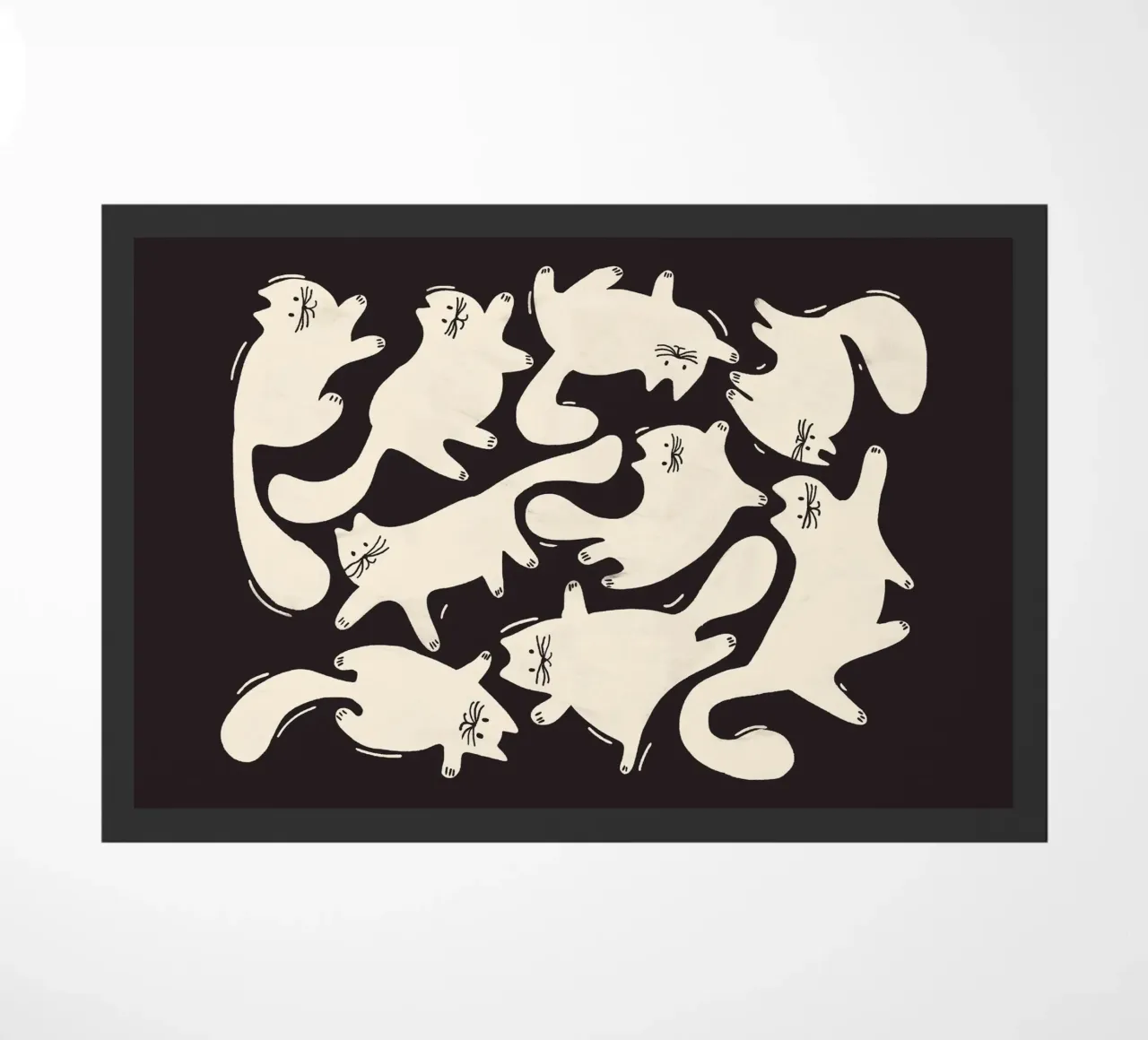 Tumbling Cats - Gattini neri e color crema zerbino da showmemars