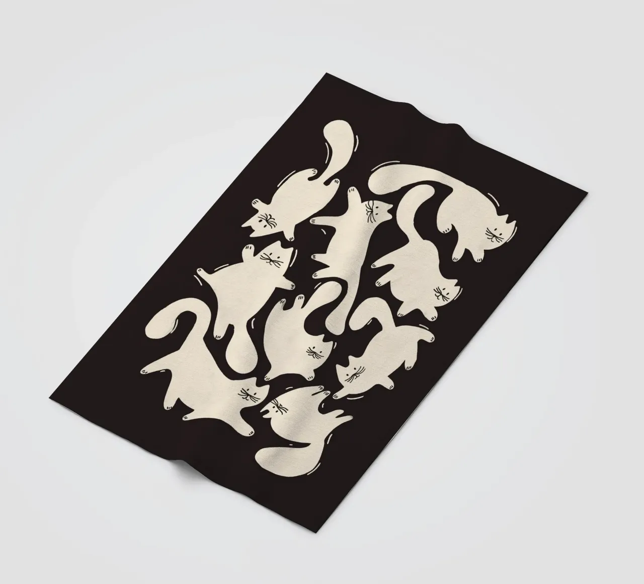Tumbling Cats - Gattini neri e color crema coperta in pile da showmemars