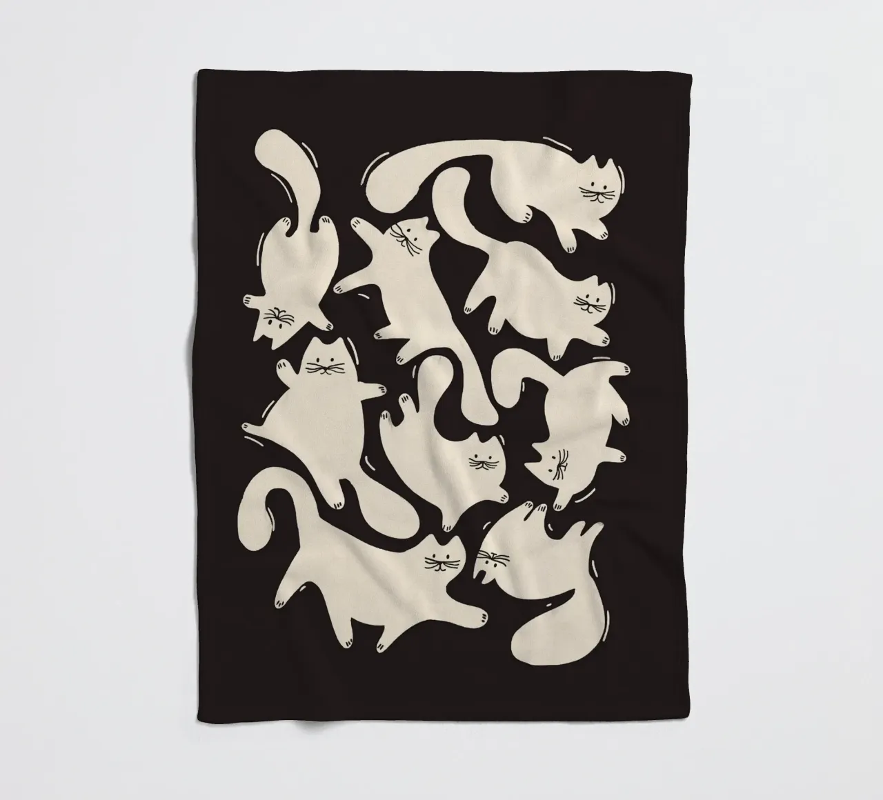 Tumbling Cats - Gattini neri e color crema coperta in pile da showmemars