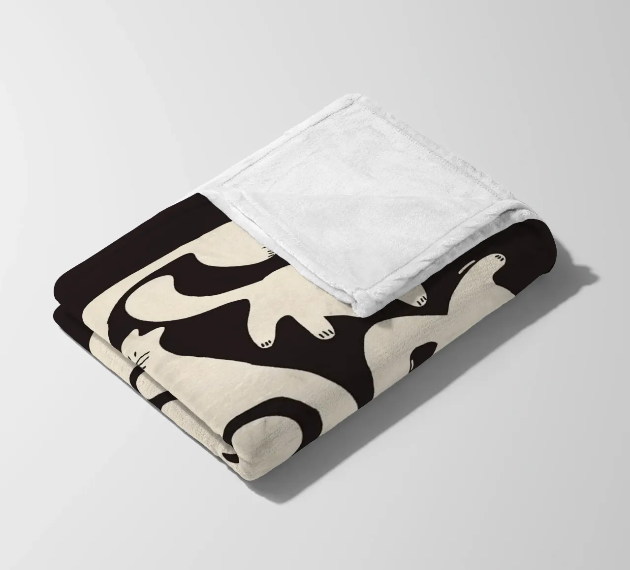 Tumbling Cats - Gattini neri e color crema coperta in pile da showmemars