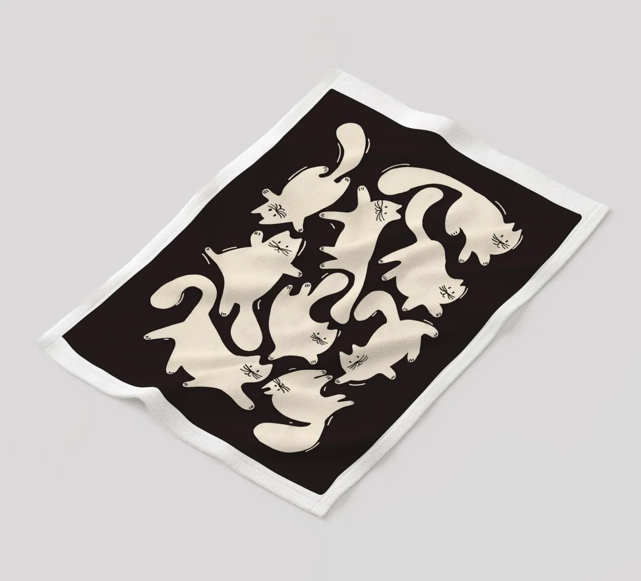 Tumbling Cats - Gattini neri e color crema coperta in pile da showmemars