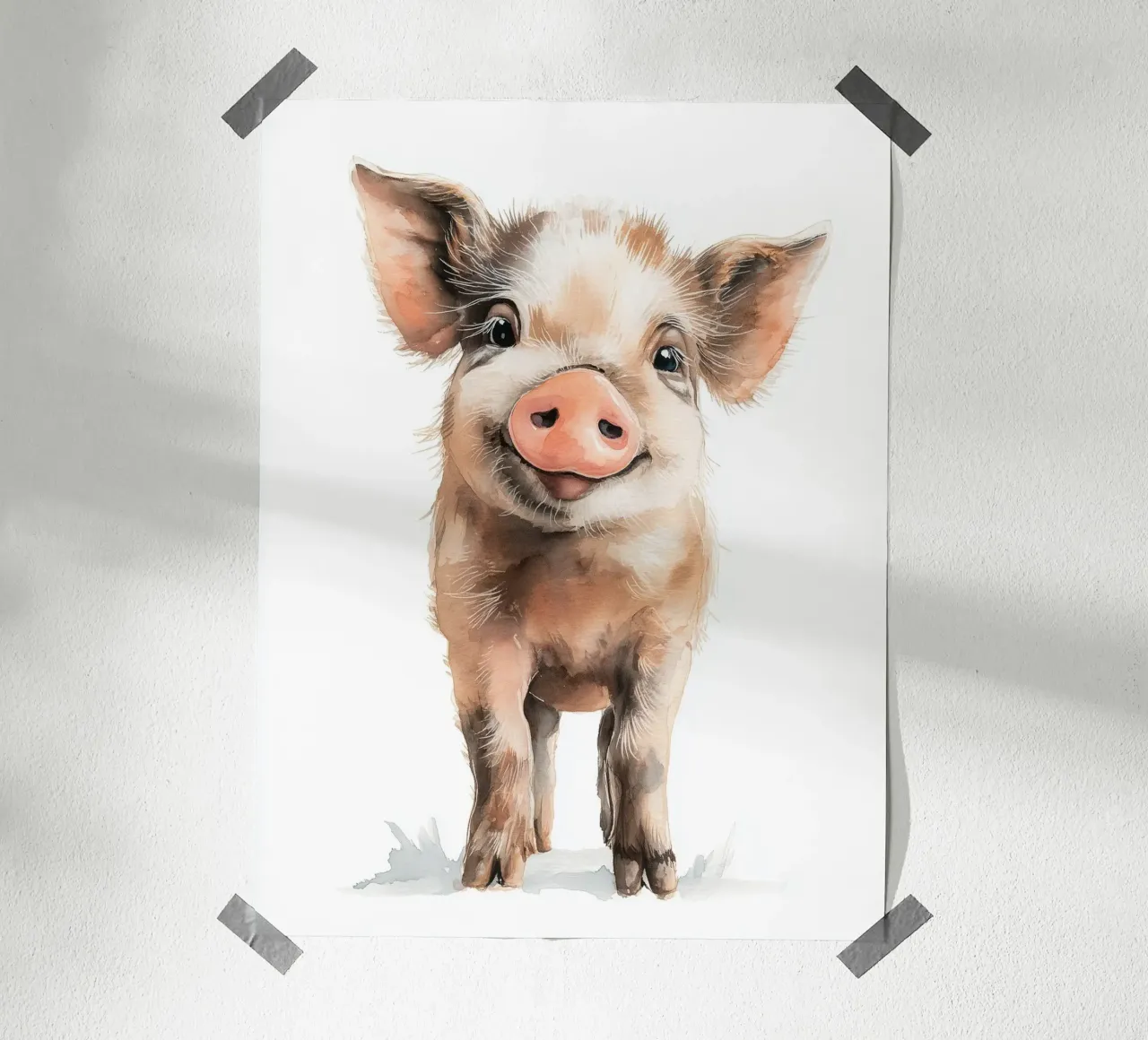 Poster di un simpatico maiale carta hahnemühle da Kid’s Dream