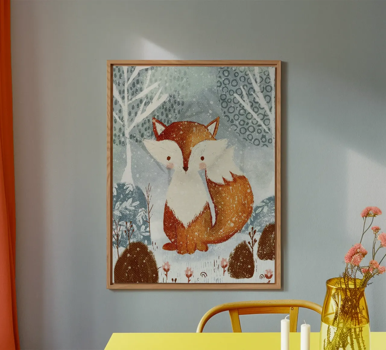 Winter Forest Fox alluminio dibond da LisaArtes