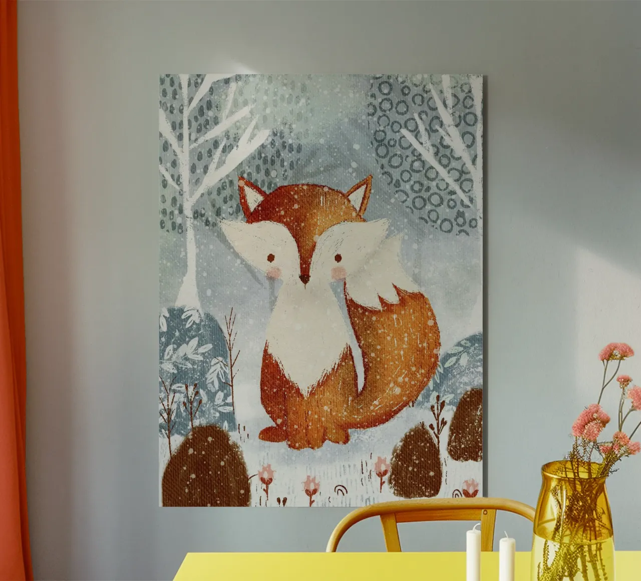 Winter Forest Fox alluminio dibond da LisaArtes