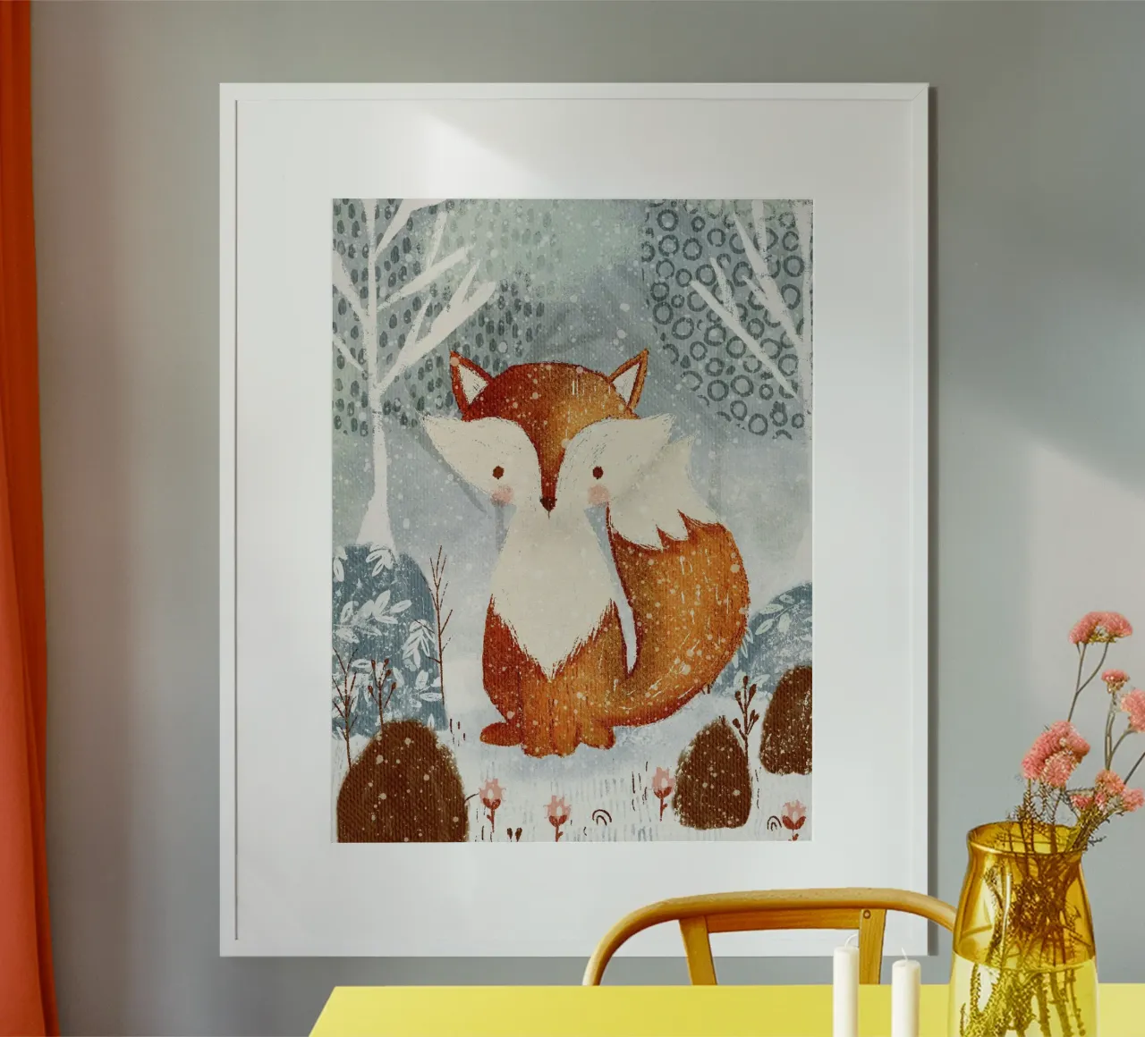 Winter Forest Fox carta hahnemühle da LisaArtes