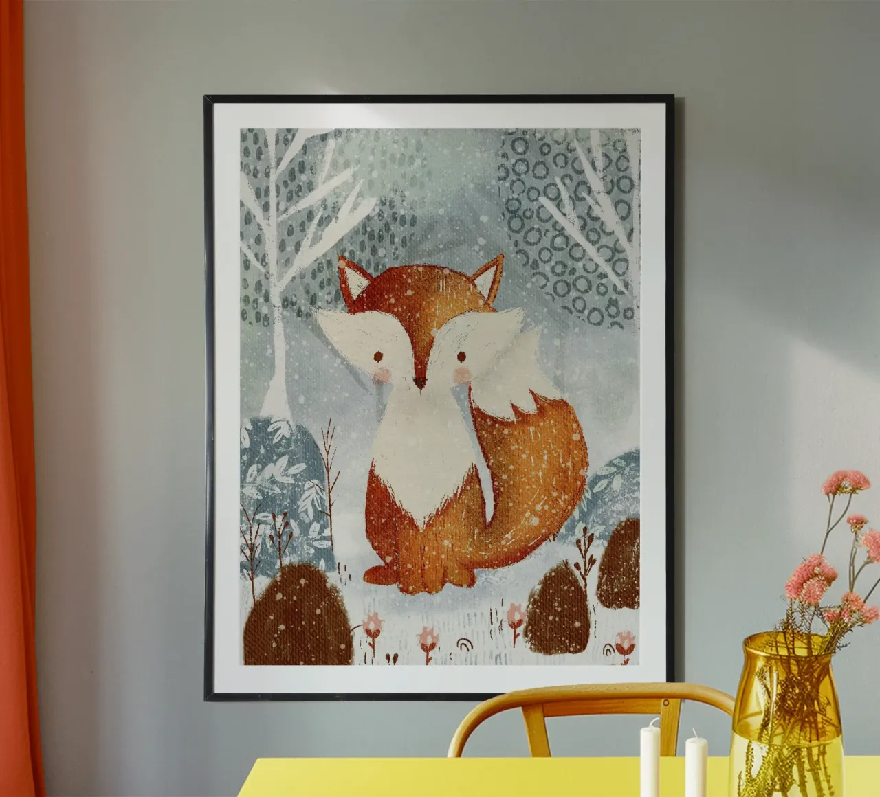 Winter Forest Fox carta hahnemühle da LisaArtes