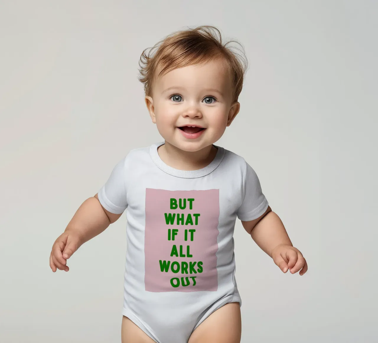 Inspirational Typography Quote But What If It All Works Out short-sleeve baby romper by pdigitalprints