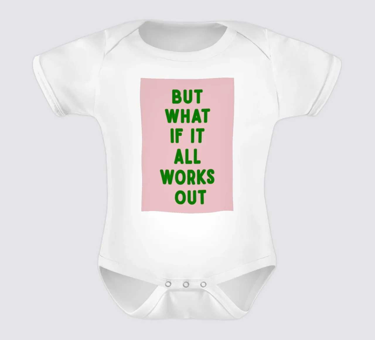 Inspirational Typography Quote But What If It All Works Out short-sleeve baby romper by pdigitalprints