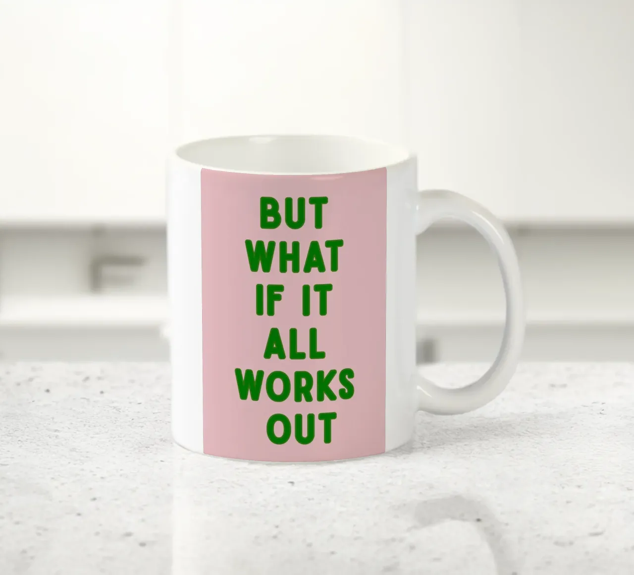 Inspirational Typography Quote But What If It All Works Out ceramic mug by pdigitalprints