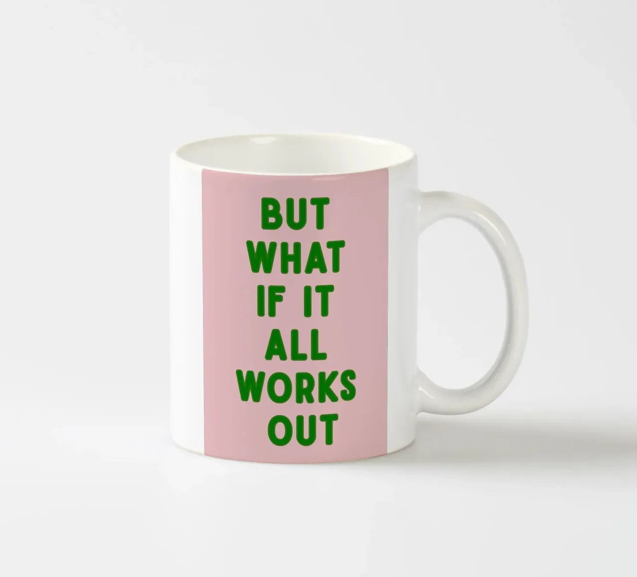 Inspirational Typography Quote But What If It All Works Out ceramic mug by pdigitalprints