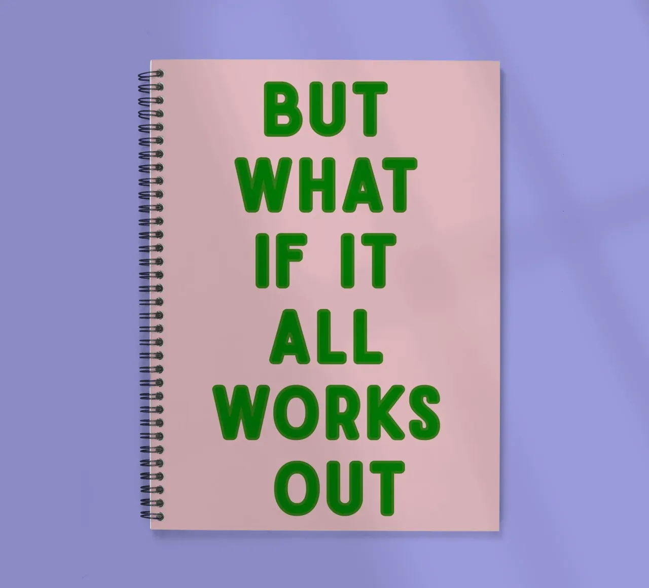 Inspirational Typography Quote But What If It All Works Out spiral notebook by pdigitalprints