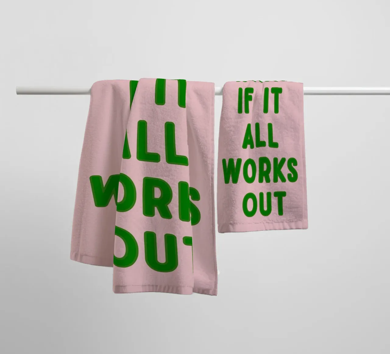 Inspirational Typography Quote But What If It All Works Out towel by pdigitalprints