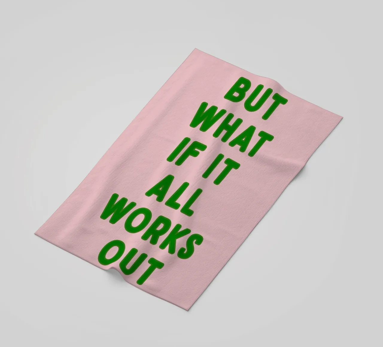 Inspirational Typography Quote But What If It All Works Out beach towel by pdigitalprints