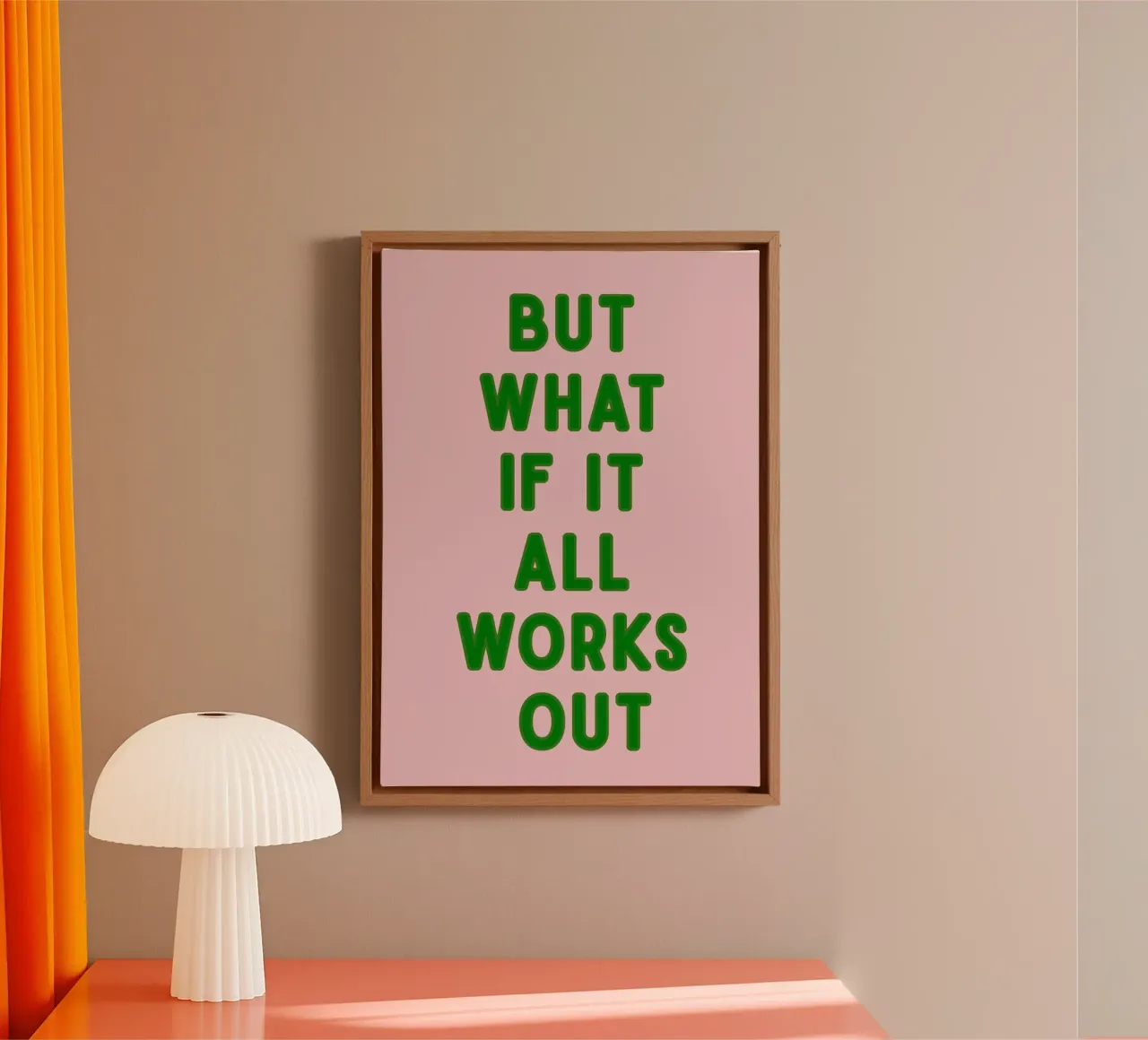 Inspirational Typography Quote But What If It All Works Out canvas by pdigitalprints