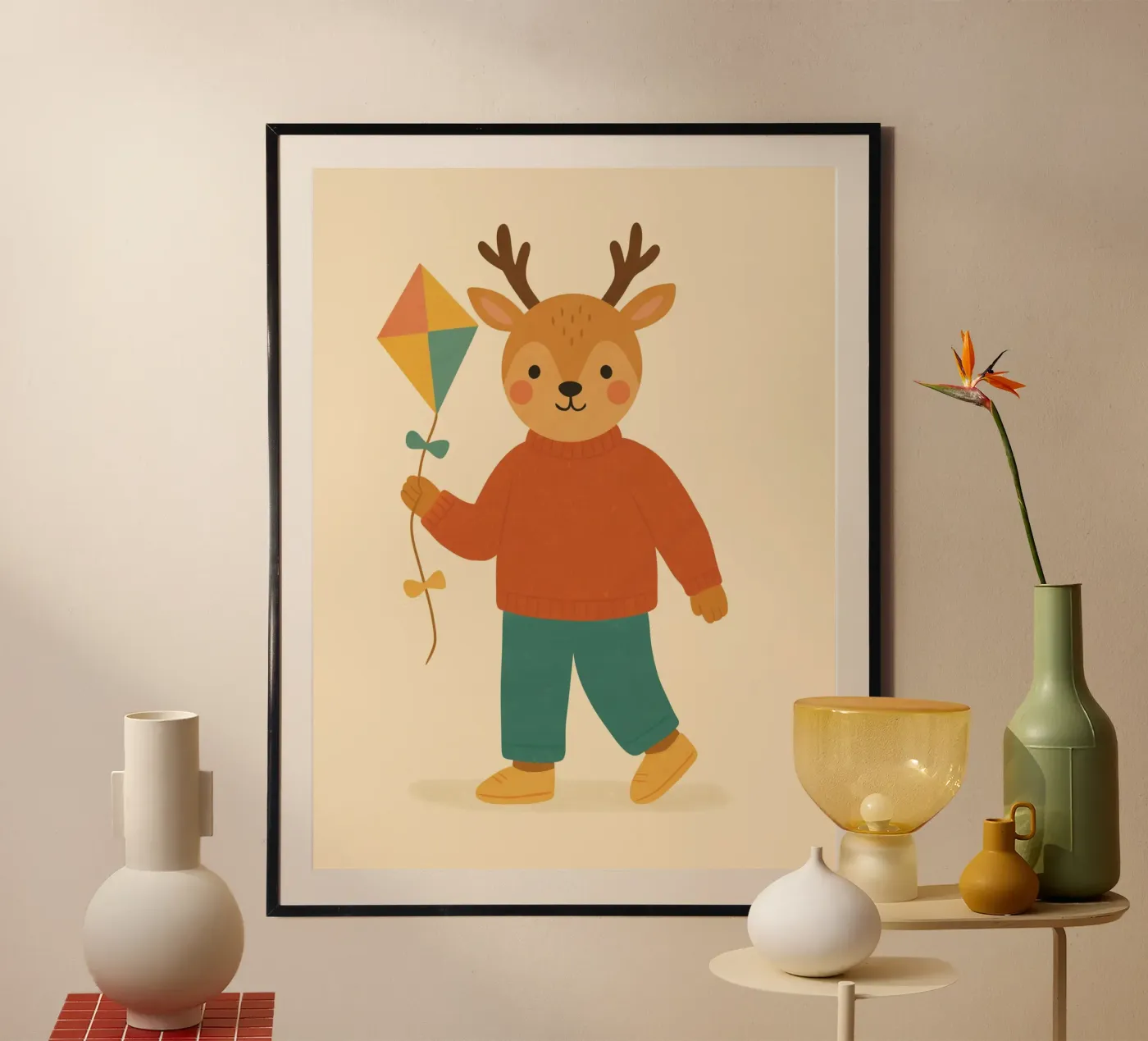 Het rendier poster van kokoprint