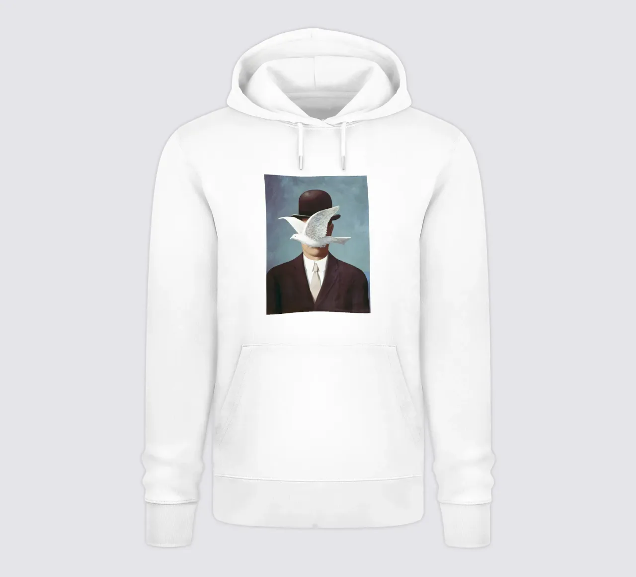 René Magritte’s The Man in the Bowler Hat felpa con cappuccio da Classic Art Prints
