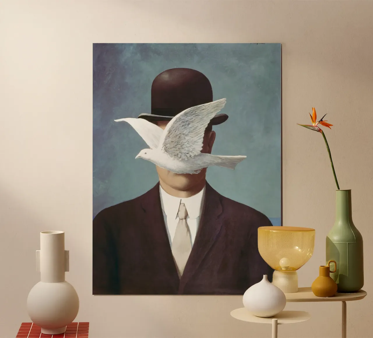 René Magritte’s The Man in the Bowler Hat carta hahnemühle da Classic Art Prints