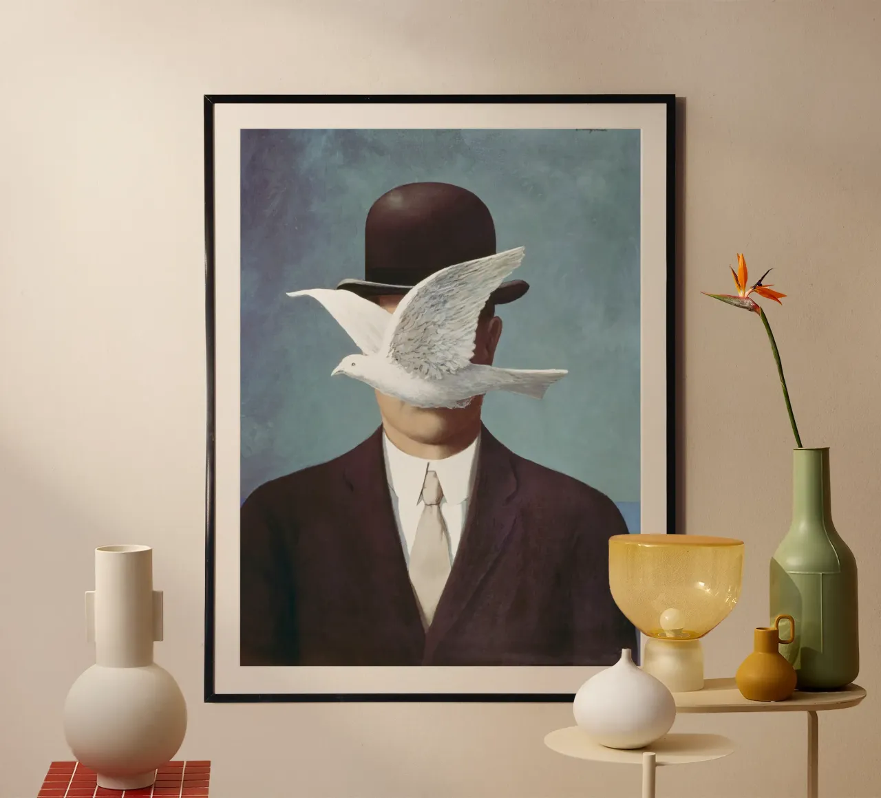 René Magritte’s The Man in the Bowler Hat carta hahnemühle da Classic Art Prints