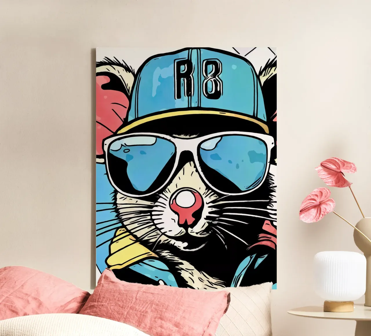 Pop Art Dieren #2 canvas met Baklijst van ZAMART - PopArt