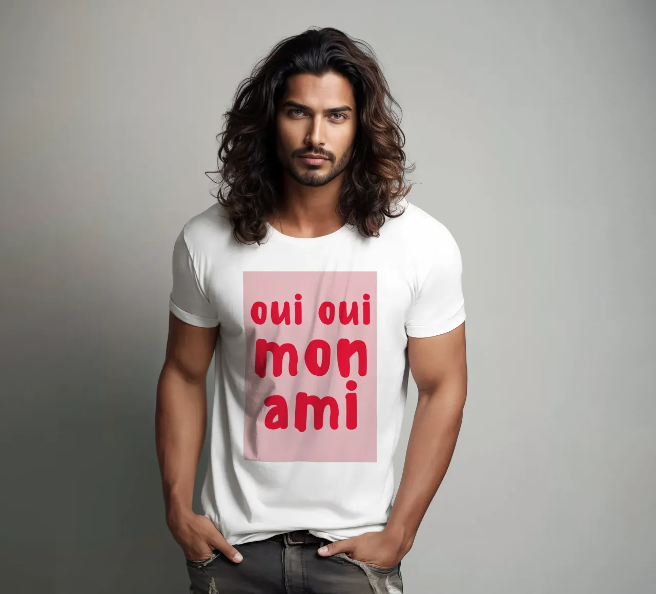 Oui Oui Mon Ami Print – French Quote Art t-shirt da pdigitalprints