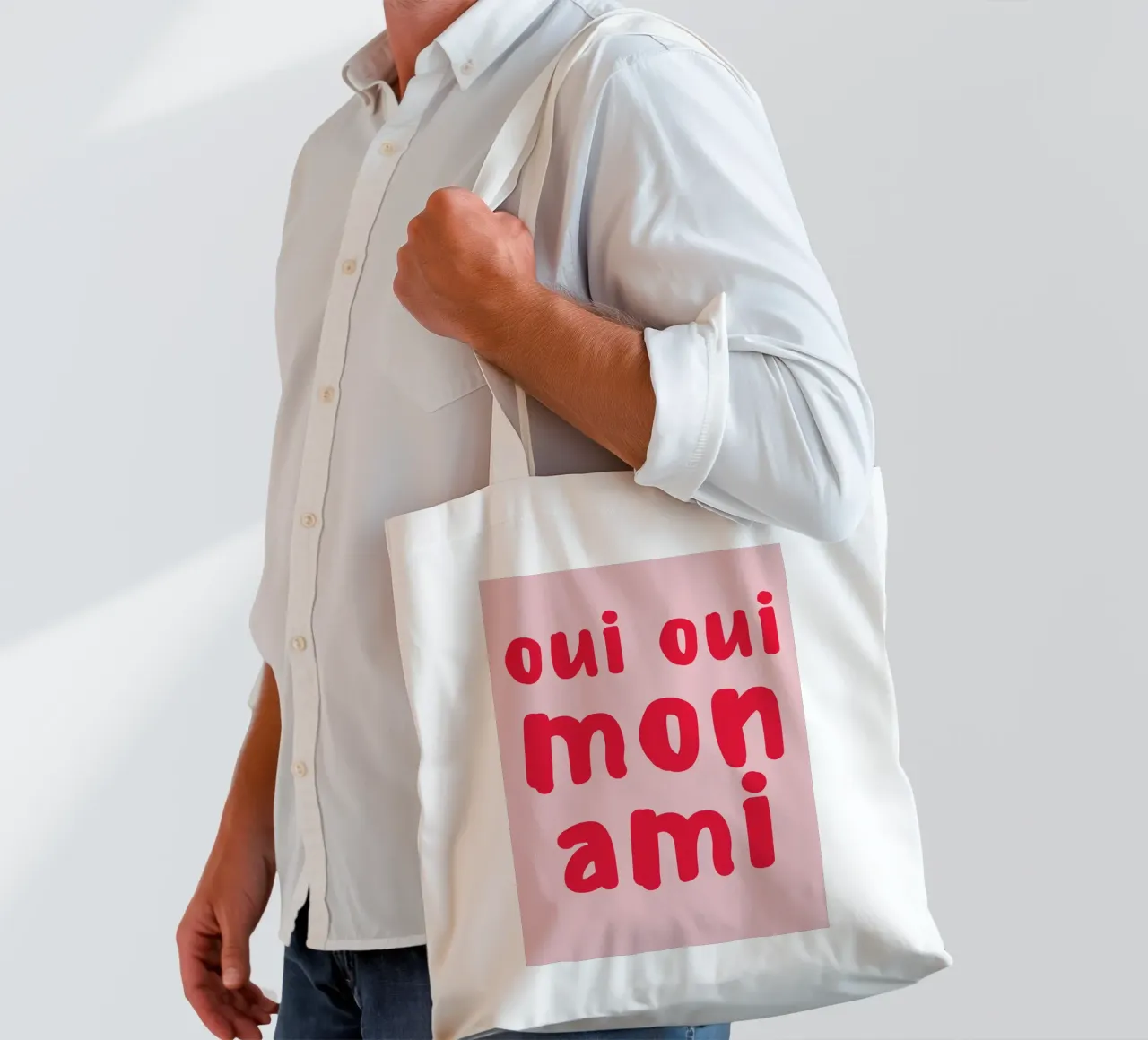 Oui Oui Mon Ami Print – French Quote Art borsa in juta da pdigitalprints