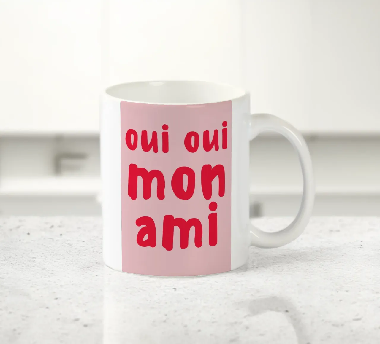 Oui Oui Mon Ami Print - Franse quote kunst keramische mok van pdigitalprints