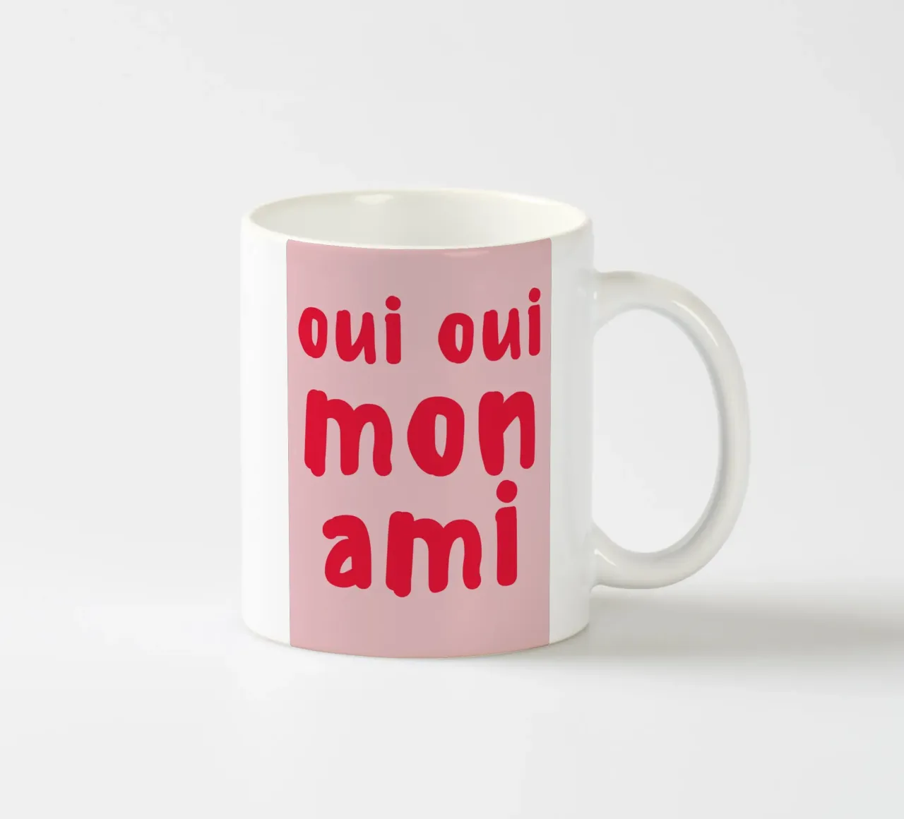 Oui Oui Mon Ami Print - Franse quote kunst keramische mok van pdigitalprints