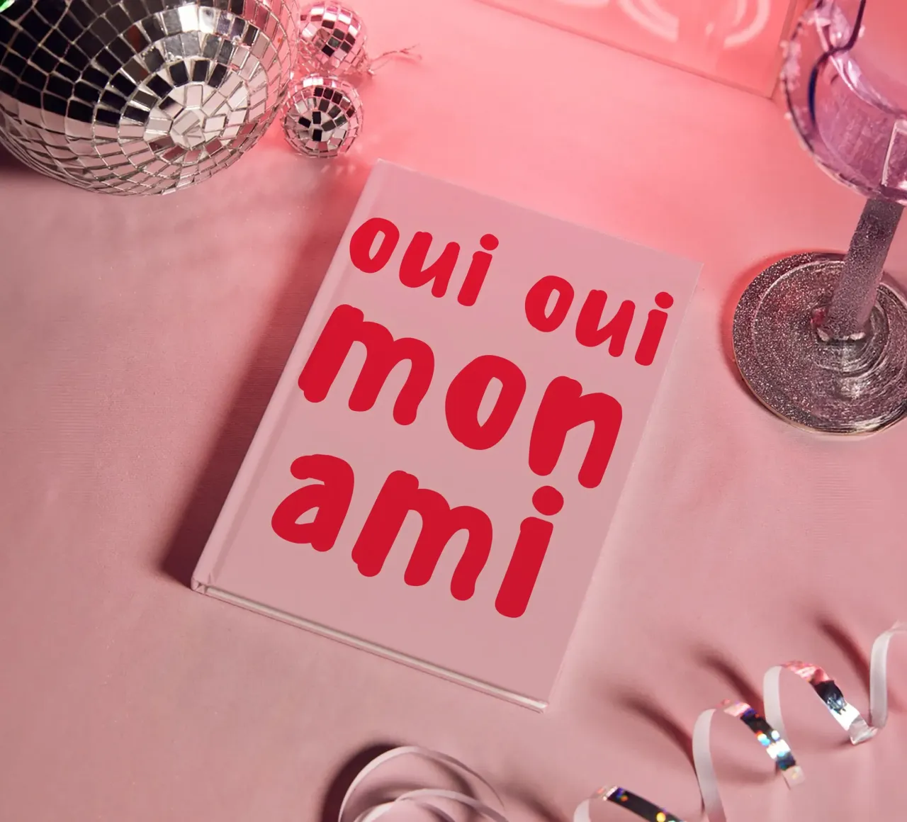 Oui Oui Mon Ami Print - French Quote Art notebook by pdigitalprints