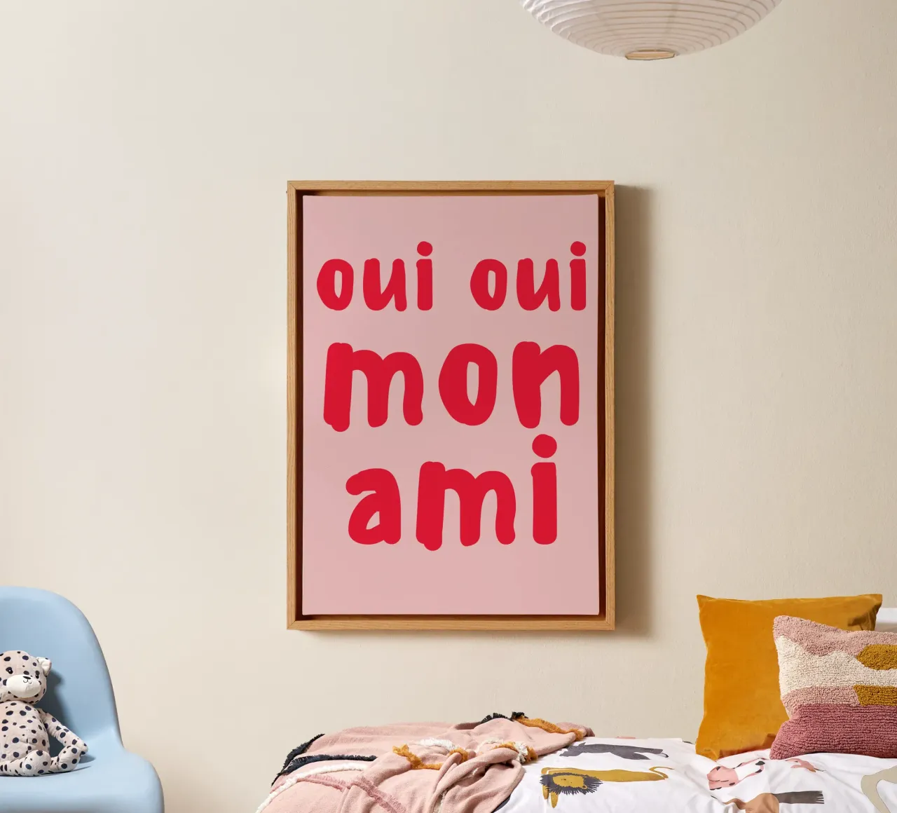 Oui Oui Mon Ami Print - Franse quote kunst canvas van pdigitalprints