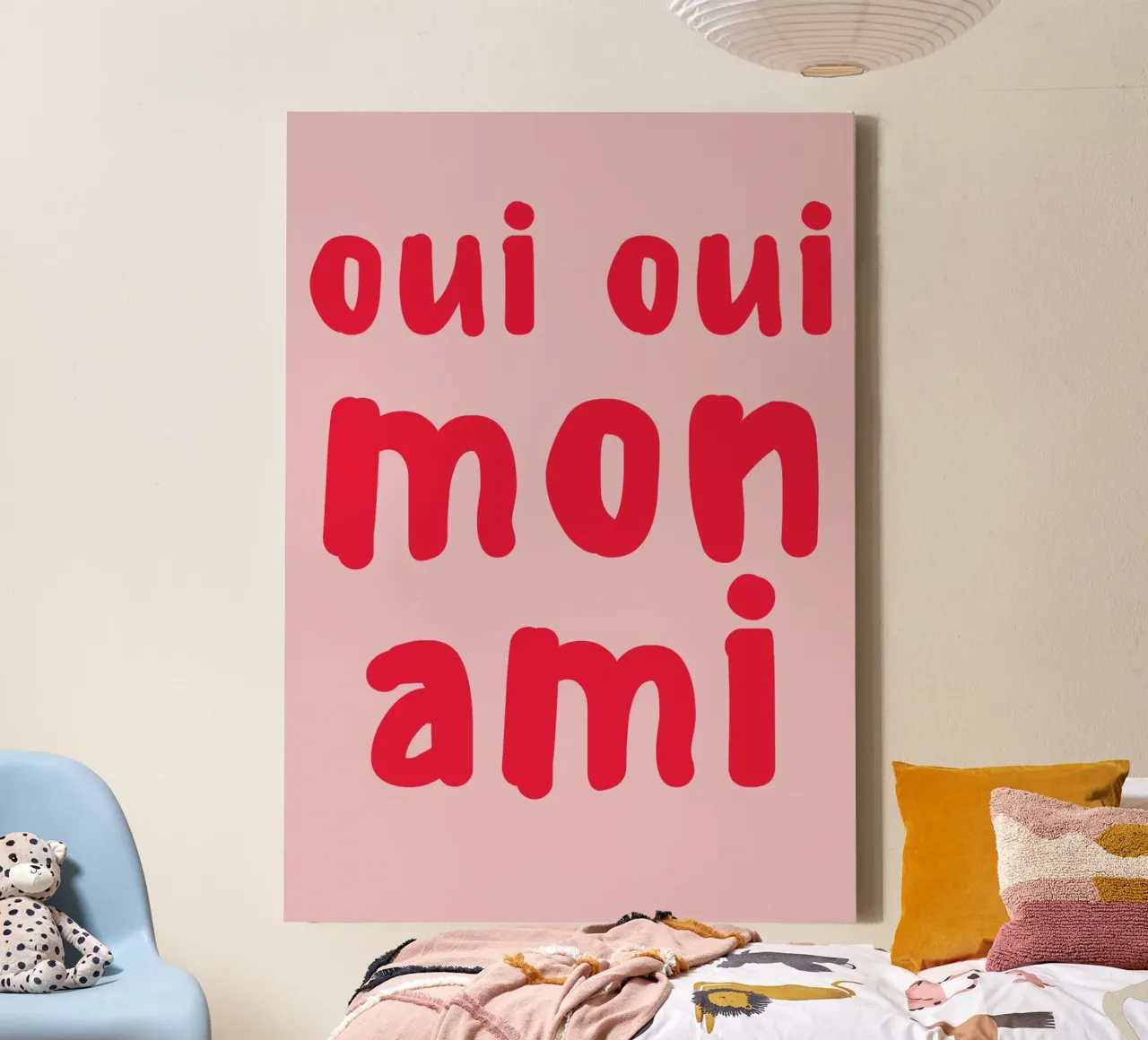 Oui Oui Mon Ami Print - Franse quote kunst canvas van pdigitalprints